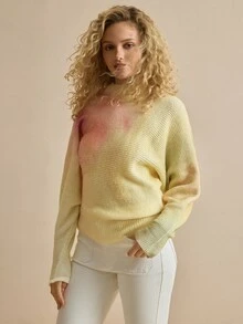 MOTF PREMIUM WOMEN'S AUTUMN/WINTER SPRAY-DYED HIGH NECK BATWING SLEEVE SWEATER - Multicolor - View 7