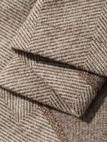 DAZY Áo khoác dáng ngắn nữ phong cách vintage thanh lịch, cổ đứng, form rộng, chất tweed, đa năng cho đi làm văn phòng, hẹn hò, mùa Thu/Đông - Màu Khaki - Xem 7