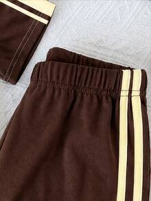 Tween Girls Printed T-Shirt And Long Pants Knit 2 Pieces Set, Casual Daily Fashion Versatile - Multicolor - View 3
