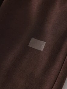 Vacaura 3件組青少年男孩抽繩腰休閒百搭日常穿著錐形長褲 - 咖啡棕 - 查看 6