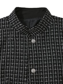 HUEFORM Men's Autumn Fashion Overcoat Tweed Fabric In A Refined Style Old Money Boyfriend/Husband Gift, Anniversary /Birthday Gift Party Christmas - Black - View 5
