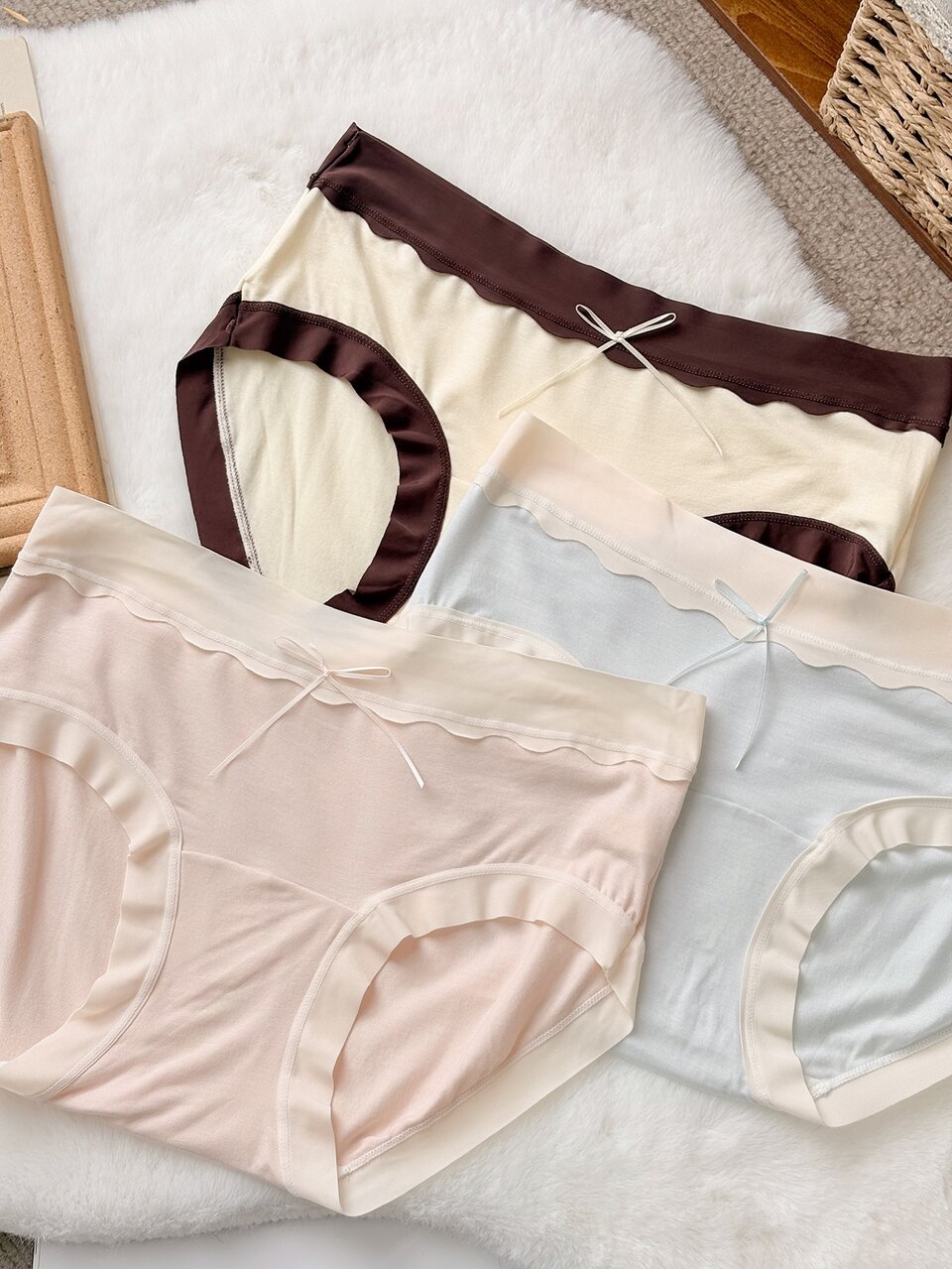 3pcs/Set Color Block Seamless Slim Fit Short Women's Triangle Panties
