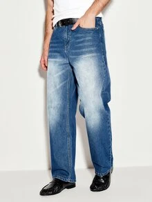 Colvenic Men's American Vintage Washed Denim Jeans - Medium Wash - View 7