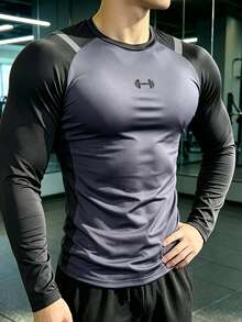 GymBeat 男士裝飾性插肩袖運動T恤 - 彩色 - 查看 3