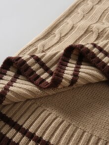 NEOSTRIT Men's Contrast Trim Knit Vest - Khaki - View 6
