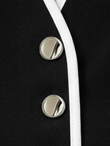 GlowEve Fall Clothes FOR WomenWomen's Elegant Commute Contrast Trim Waist-Cinching Blouse - Black - View 6