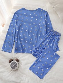 GARFIELD | SHEIN Tween Girl Cute Cartoon Print Long Sleeve Top And Pants Loungewear Set - Multicolor - View 2