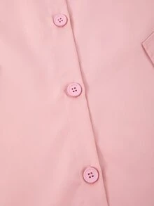 Casuvi Kids 女童休閒時尚梭織素色長袖連帽單排扣開襟夾克，附裝飾口袋與全幅碎花內裡，韓系百搭款 - 彩色 - 查看 4