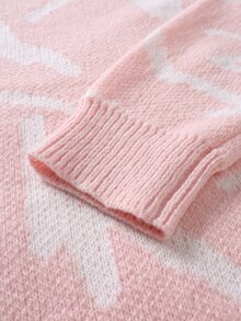 Manfinity Hypemode Men's Colorblock Crew Neck Long Sleeve Casual Versatile Sweater - Baby Pink - View 3