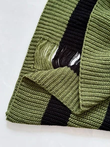 Sunspun Sweater Lengan Panjang Wanita Ukuran Besar Motif Blok Warna Kasual Serbaguna untuk Pemakaian Sehari-hari di Musim Dingin - MultiWarna - View 4