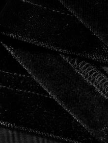 Dazy Plus Velvet Fitted Elastic Bodycon Elegant Banquet Contrast Lace Mermaid Dress Spring/Autumn New Style - Black - View 3
