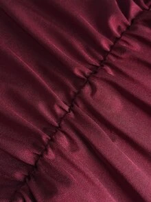 NU&NOW Plus Size Fashion Sexy Off-Shoulder Twisted Hollow Out Fitted Dress - Burgundy - View 7