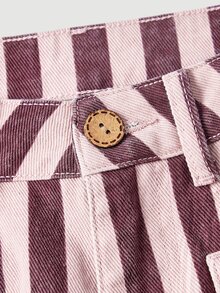 Selenza Women's Pocket Design Striped Straight Leg Loose Casual Denim Jeans - Red Violet - View 7