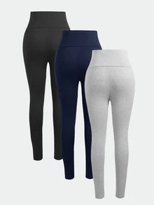 SHEIN Girlism 驚喜盒子 [隨機6件商品，發送3件] 青少年女孩針織純色高腰運動瑜伽單車短褲、手機包，3件套 - 藏蓝色 - 查看 2