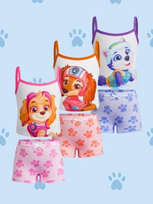 SHEIN | PAW Patrol Young Girl Cartoon Print Camisole Style Underwear Set - White - View 3