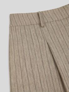 Sweetra Plus Size Casual Minimalist Striped Long Pants Fall - Multicolor - View 5