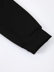 Resyla Men Men's Solid Color Casual Daily Wear Hoodie - Black - View 4