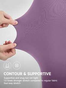 VARSIVA Women's Colorblock Patchwork Bra & Leggings Sports Activewear Set - Purple - View 3