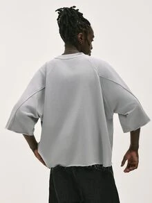 Baseblock Men's Streetwear Comfortable Cotton Short Sleeve T-Shirt - Grey - View 2