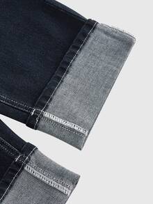 ROMWE Plus Size Y2K All-Match Versatile Retro Fitted Denim Mid-Length Pants - Blue - View 4