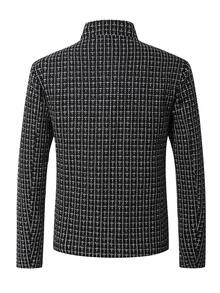 HUEFORM Men's Autumn Fashion Overcoat Tweed Fabric In A Refined Style Old Money Boyfriend/Husband Gift, Anniversary /Birthday Gift Party Christmas - Black - View 2