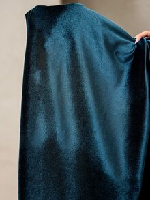 Veilorie فستان حفلة فاخر أنيق جديد مزين بالراينستون الثقيل بتصميم خصر مشدود وطيات أنيقة - أخضر داكن - مشاهدة 8