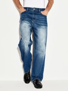 Colvenic Men's American Vintage Washed Denim Jeans - Medium Wash - View 6
