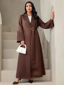 Veilorie Women's Elegant Commute Abaya - Brown - View 1