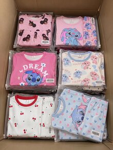 SHEIN 5套買1送1女孩舒適可愛印花針織睡衣套裝 休閒居家服 夏季青少年服飾 修身版型 度假夜穿 白色 - 彩色 - 查看 3