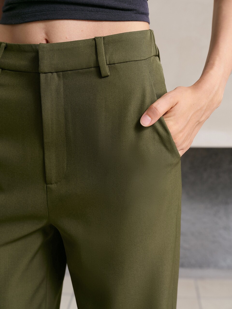 MOTF WOMEN'S SOLID COLOR SLIMMING STRAIGHT LEG SUIT PANTS