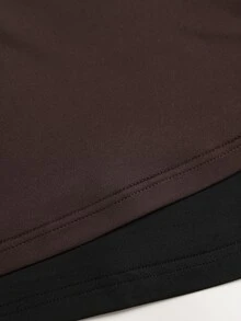 Sweetra Women's 2pcs Camisole Set, Lace Fabric, Elegant Vacation Style - Brown - View 5