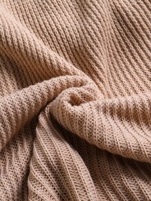 Girls' Autumn/Winter Fashion Handmade Beaded Heavy Craft Twisted Rope A-Line Long Sleeve Dress - Camel - View 6