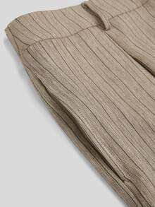 Sweetra Plus Size Casual Minimalist Striped Long Pants Fall - Multicolor - View 6
