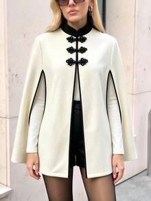 Selenza Women's Colorblock Fashion Versatile Daily Wear Wool Blend Coat - Apricot - View 4