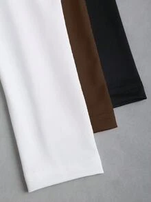 DrmWander Plus Size Solid Color V-Neck Tie Wrap Long Sleeve Cropped T-Shirt - Multicolor - View 6