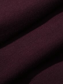 Dazy Maternity Solid Color V-Neck Long Sleeve T-Shirt And Straight Leg Pants Casual Loungewear Daily Spring Autumn Maternity 2 Pieces Set - Burgundy - View 8