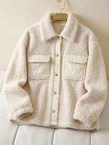 FRIFUL Middle-Aged And Elderly Women's Autumn/Winter Casual Matrix Versatile Warm Jacket Formal Party White - Apricot - View 10