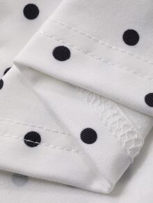 Dazy Maternity Contrast Polka Dot Loose Long Sleeve Crew Neck Casual Vacation Daily Versatile Spring Autumn Maternity T-Shirt - White - View 10