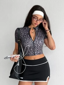 Dewbera Dewbera Women's Casual Sports Top With Leopard Print Pattern, Suitable For Fitness, Yoga And Other Sports Occasions - Multicolor - View 5