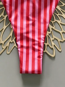 Swim SXY 女款兩件式分體比基尼，印花性感沙灘泳衣，度假穿搭 - 粉色 - 查看 4