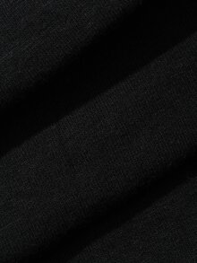 DAZY 2件組女款寬鬆拼色插肩袖T恤與直筒長款睡褲套裝 - 黑與白 - 查看 7