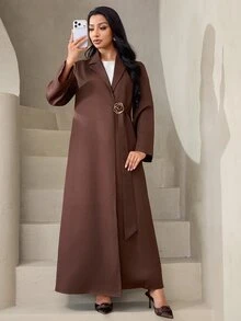 Veilorie Women's Elegant Commute Abaya - Brown - View 7