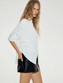 ATUI Studio Lazy Loose French Niche Shirt Minimalist Versatile Vintage Hong Kong Style Blouse Women Spring Autumn Korean Version Long Sleeve Top - White - View 4
