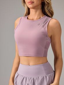 OutZeal 女款健身上衣運動內衣瑜珈運動內衣-內含可拆卸式胸墊後口袋運動背心 - 淺灰紫 - 查看 8