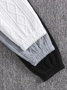 SHEIN 6pcs/Set Young Boy Kids Casual Cute Letter Pattern Crew Neck Sweatshirt And Fit Autumn Pants,Back-To-School Winter School 2-Piece Outfit Multi-Pack - Multicolor - View 5