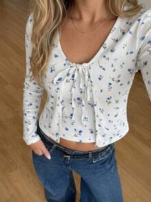 Livesso Women's Floral Print Camisole And Long Sleeve Cardigan Casual Daily 2 Pieces Set Fall - White - View 4