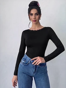 Firerie Women's Elegant Romantic Fashion Commute Sexy Elegant Style Backless Bodysuit, Suitable For Party, Vacation, Romantic Date And Wedding - Black - View 5