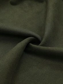 SHEIN Women's Autumn/Winter Casual Outing Commute Suede Fleece Loose Long Sleeve Jacket - Army Green - View 6