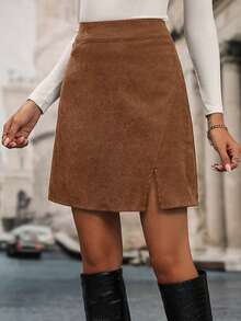 EMERY ROSE Women's Solid Color Casual Versatile Daily Skirt - Multicolor - View 5