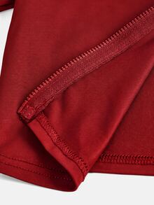 SHEIN Girlism NovaGlow Tween Girl Tween Girl Sporty Casual Daily Knit Solid Color Cardigan Jacket & Flared Long Pants Set - Red - View 8